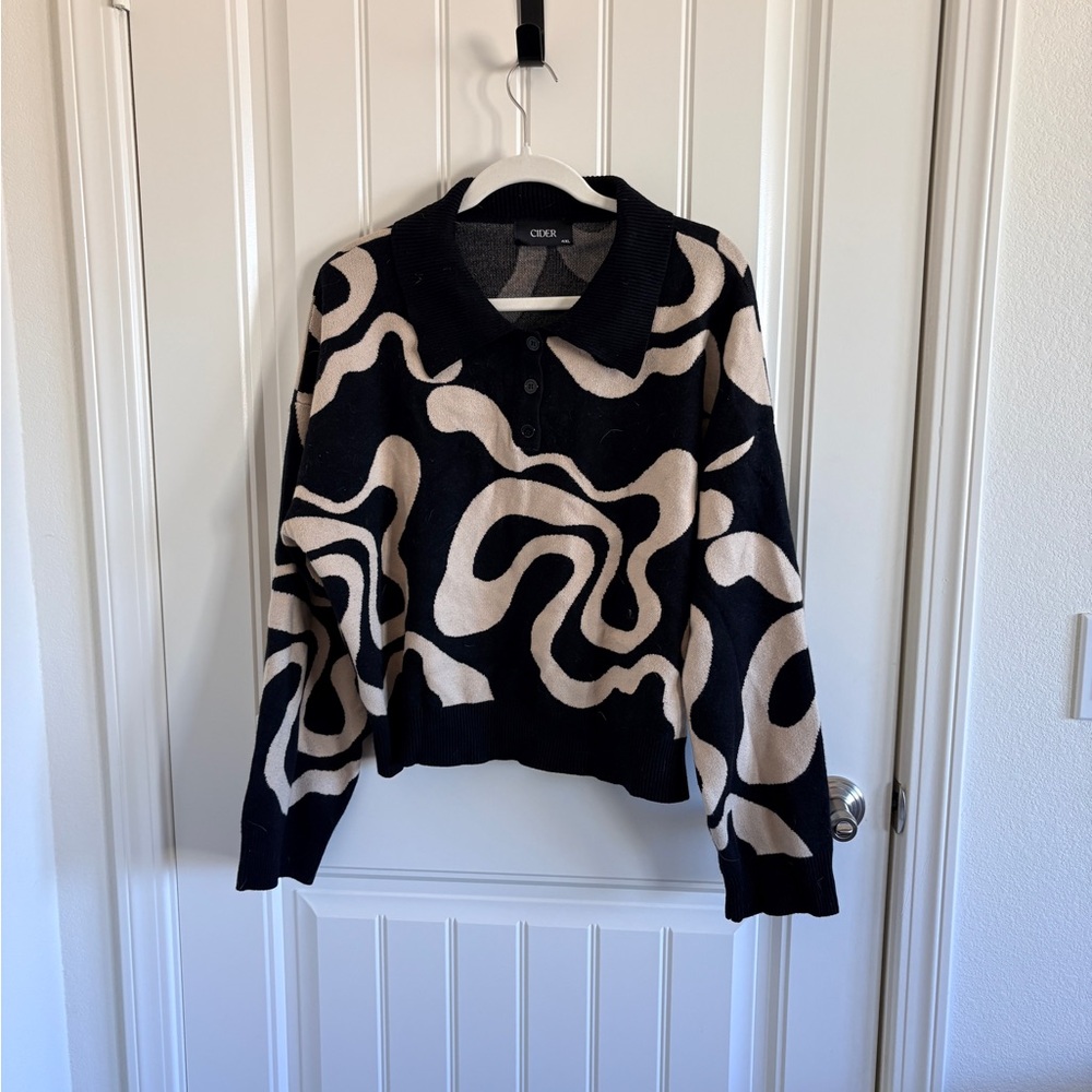 Cider Black and Cream Patterned Matching Set